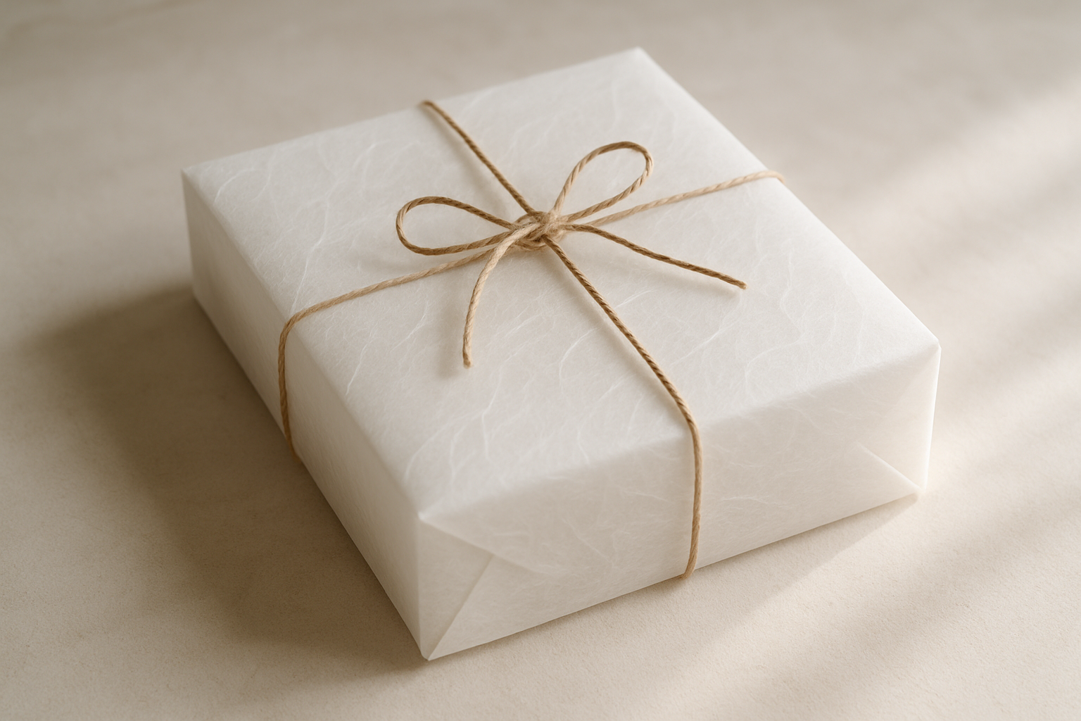 gift box wrapped in rice paper 